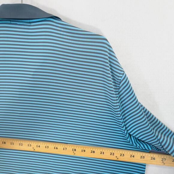 Peter Millar Summer Comfort Polo Mens XL Blue Striped Golf Performance St Ives - Picture 5 of 8